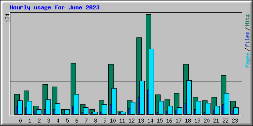 Hourly usage for June 2023